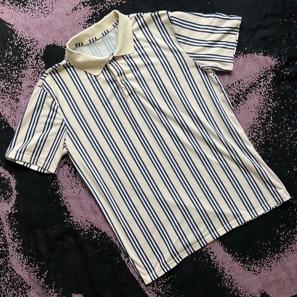 Striped Polo Shirt with Collar